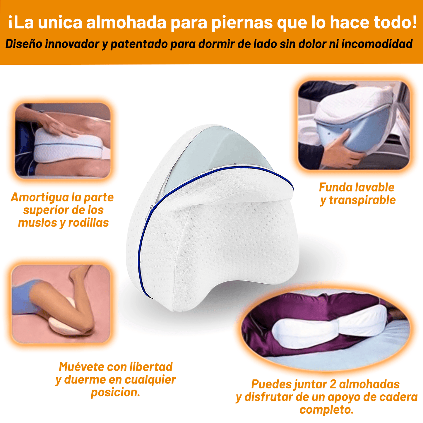 Cojín Ortopédico para Piernas y Cadera 🛌✨
