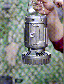 🌞 Lámpara de Camping con Ventilador, Power Bank y Carga Solar 🔋