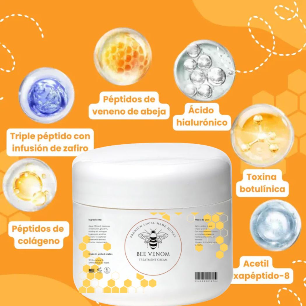 🐝✨Crema Reafirmante con Veneno de Abeja – ¡Despídete de la piel flácida!✨🐝